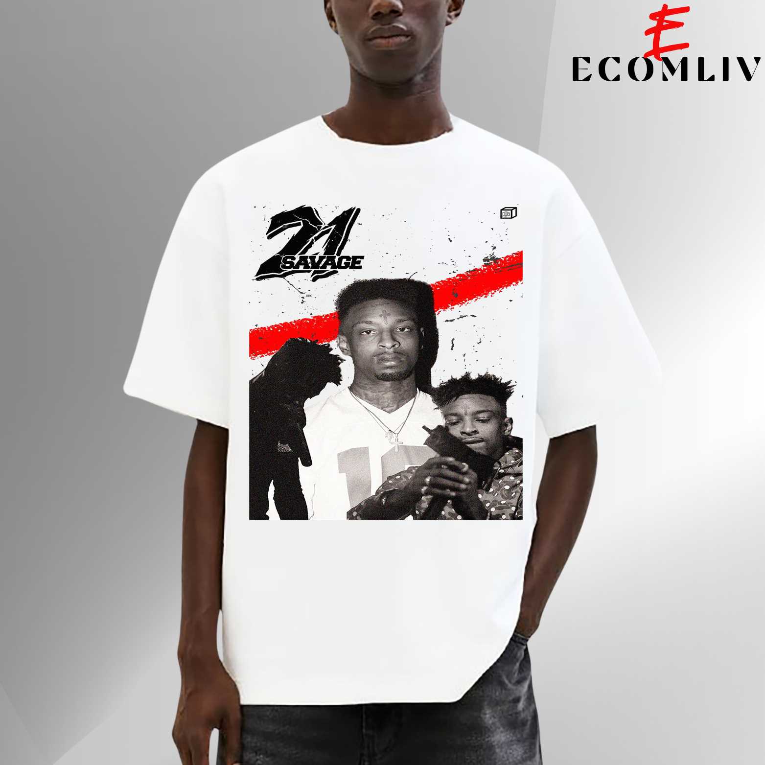 Vintage Streetwear 21 Savage T-Shirt, Retro Urban Rap Tee